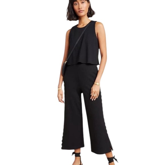 Anthropologie Freya Scalloped Knit Jumpsuit Black Size 2 - Picture 13 of 13